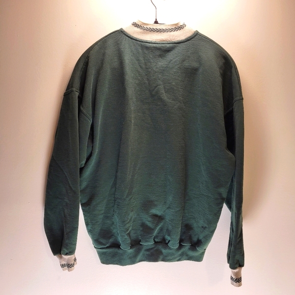 Vintage Parc Safari green long sleeve mock neck sweater- size medium - Picture 2 of 9